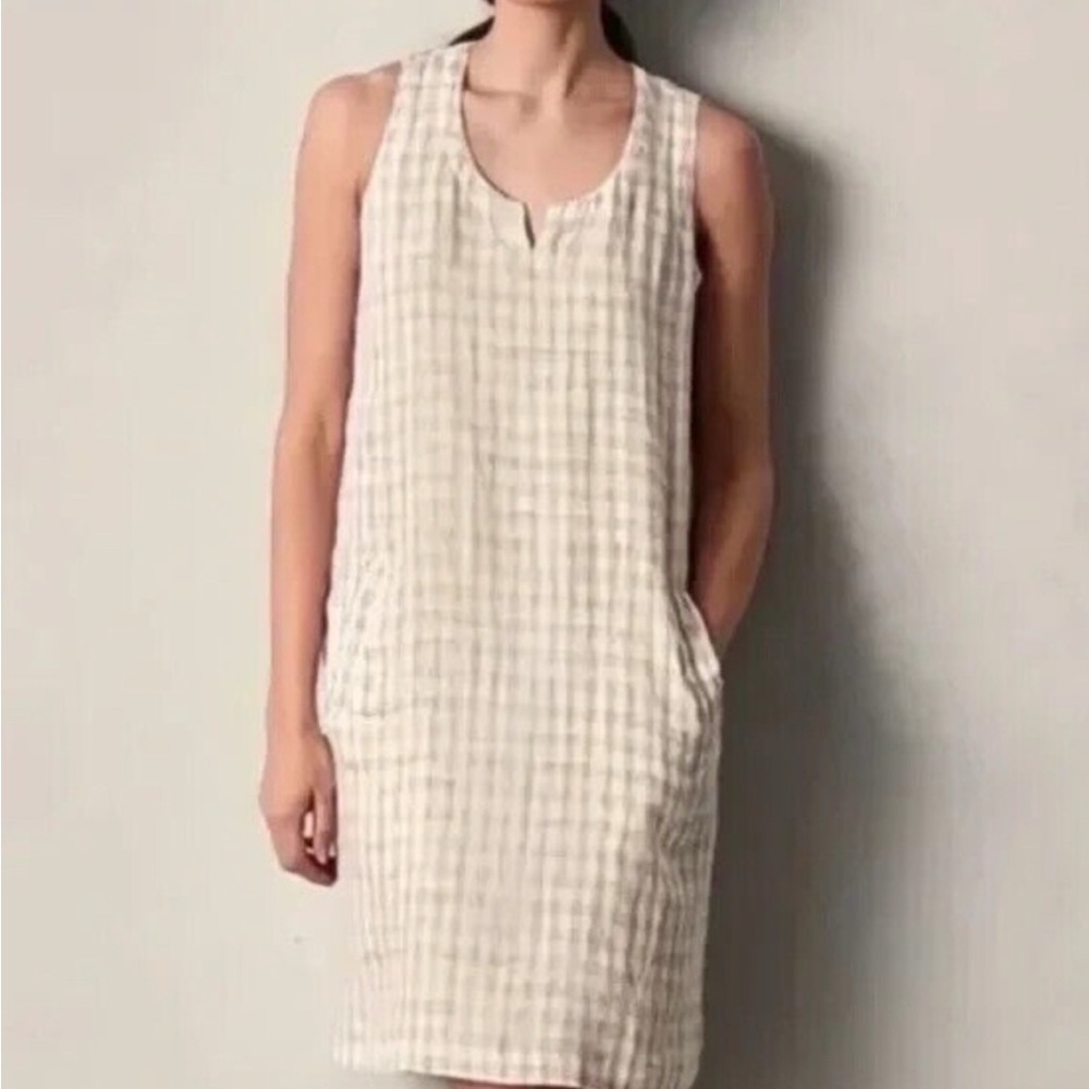 Eileen Fisher Sleeveless Plaid Dress M